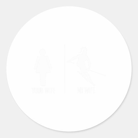 Ski Trip Skiing Wife Husnd Marriage Ronde Sticker (Voorkant)