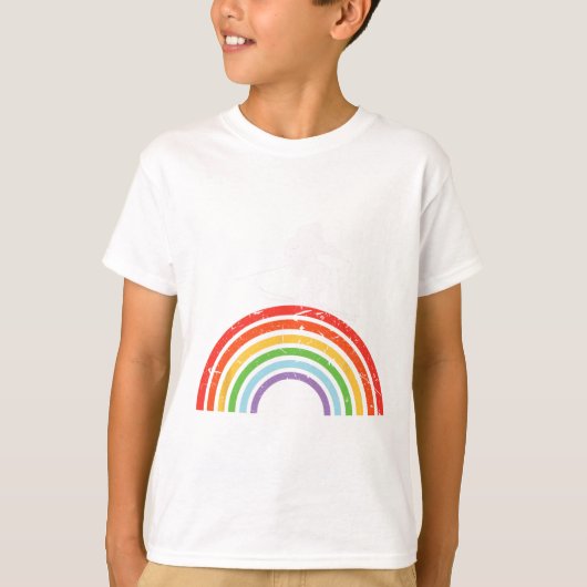 Ski Trip Skilopen Regenboog  T-shirt (Voorkant)