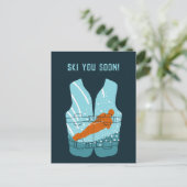 Ski u binnenkort aangepaste bericht waterskiën briefkaart (Staand voorkant)