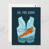 Ski u binnenkort aangepaste bericht waterskiën briefkaart (Voorkant / Achterkant)