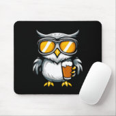 Ski-uil met bier _ apres-ski strip muismat (Met muis)