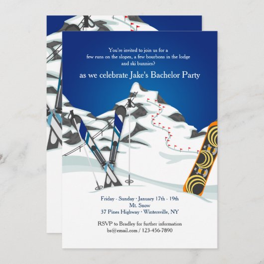 Ski Uitnodiging (Voorkant / Achterkant)