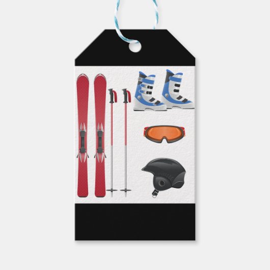 Ski-uitrusting Custom Gift Labels Cadeaulabel (Voorkant)