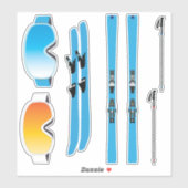 Ski Uitrusting Sticker Set (Vel)