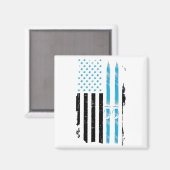 Ski USA | Skiende Skis Skiers Gift Ideeën Magneet (Voorkant / Achterkant)