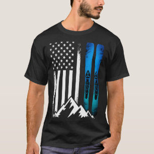 Ski usa vlag wintersport skiër amerikaanse vlag t-shirt