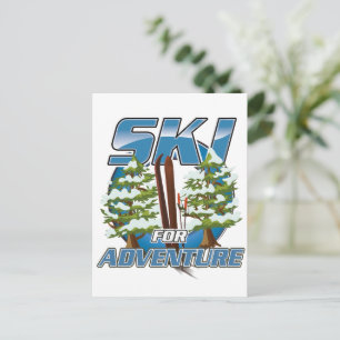 Ski USA Voor avontuur logo. Briefkaart