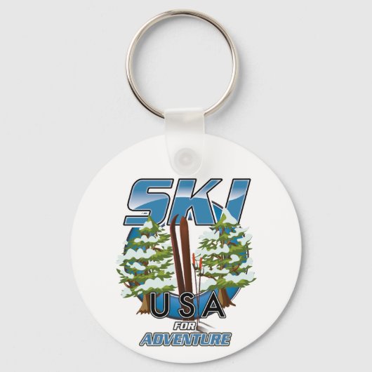 Ski USA Voor avontuur logo. Sleutelhanger (Voorkant)