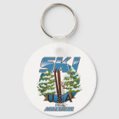 Ski USA Voor avontuur logo. Sleutelhanger (Achterkant)