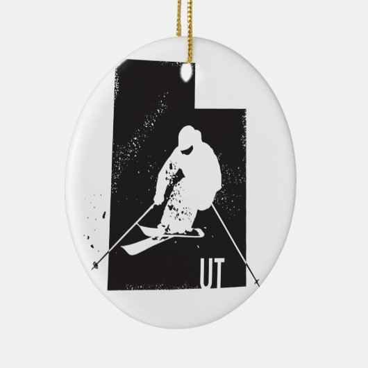 Ski Utah Keramisch Ornament (Rechts)