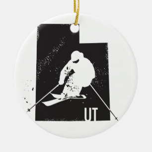 Ski Utah Keramisch Ornament