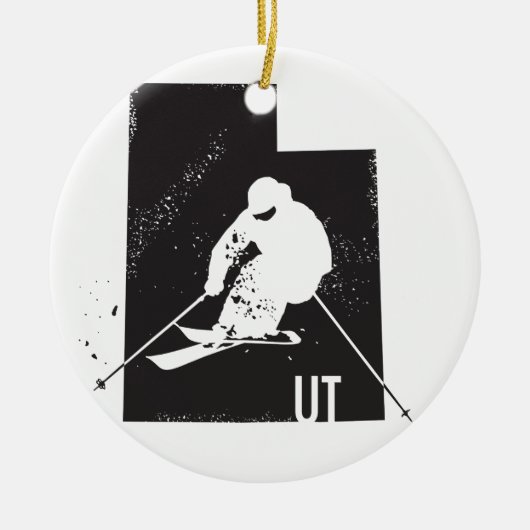 Ski Utah Keramisch Ornament (Voorkant)