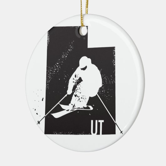 Ski Utah Keramisch Ornament (Links)