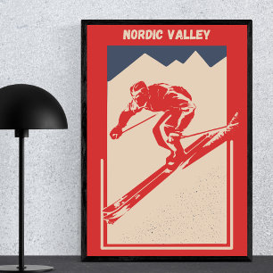  Ski Utah Mountain Resort Nordic Valley Poster