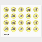 Ski Vacation Doodle Yellow Return Address Stickers (Vel)