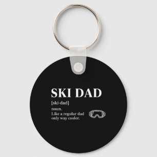 Ski Vader Grappige Skier Skiliefhebbers Winterspor Sleutelhanger