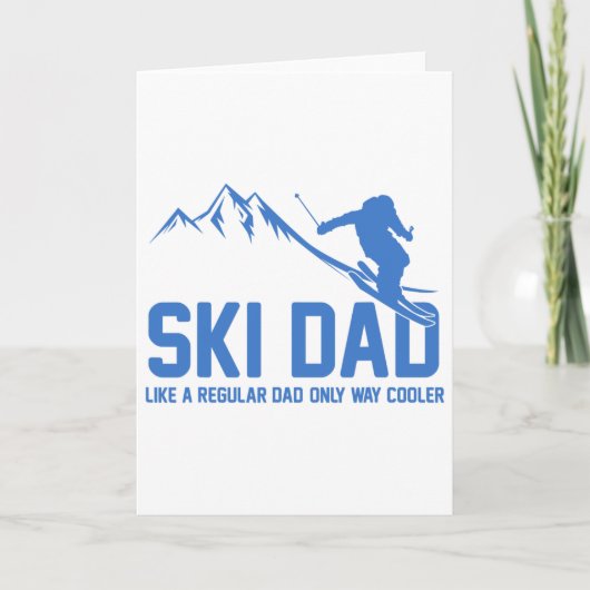 Ski Vader Grappige Skiër Sneeuwavontuur Ski Liefhe Kaart (Voorkant)