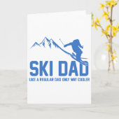 Ski Vader Grappige Skiër Sneeuwavontuur Ski Liefhe Kaart (Gele Bloem)