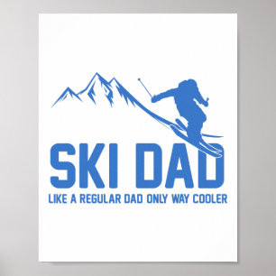 Ski Vader Grappige Skiër Sneeuwavontuur Skiën Lief Poster