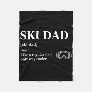 Ski Vader Grappige Skiloper Skiën Liefhebbers Wint Fleece Deken