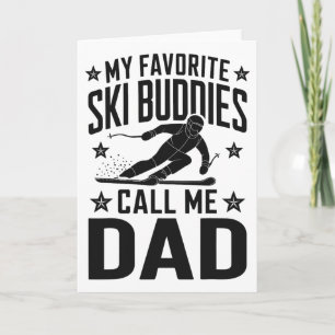 Ski Vader Humor Ontwerp Skiën Grappige Skiloper Kaart