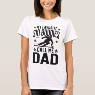 Ski Vader Humor Ontwerp Skiën Grappige Skiloper T-shirt