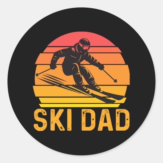 ski vader ronde sticker (Voorkant)