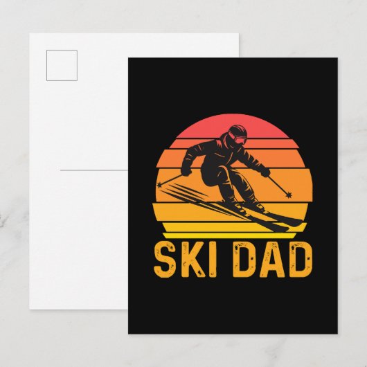 ski vader uitnodiging briefkaart (Voorkant / Achterkant)