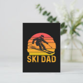 ski vader uitnodiging briefkaart (Staand voorkant)