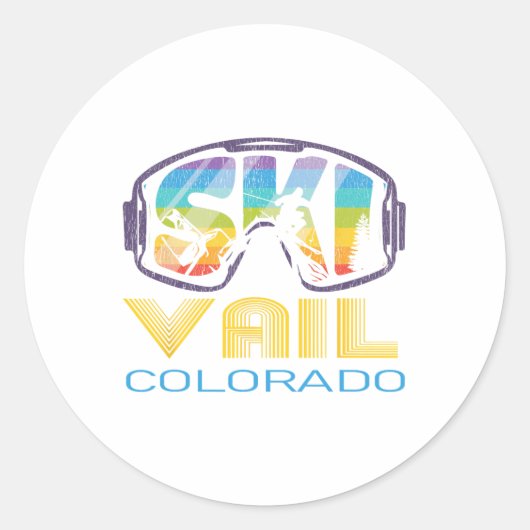 Ski Vail Colorado Ski Vakantie Ronde Sticker (Voorkant)