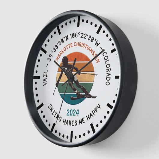 Ski Vail, Colorado - Vrouw skiër, zwarte tekst (Hoek)