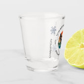 Ski Vail, Colorado - Vrouw skiër, zwarte tekst Shot Glas (Links)