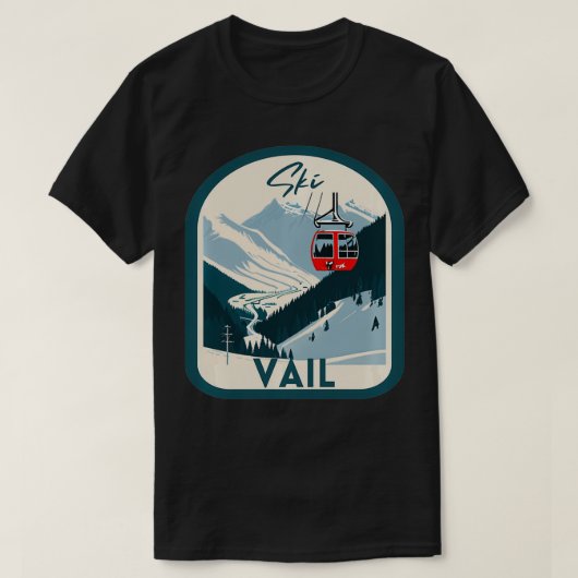 Ski Vail Retro  stijl Vail skiën T-shirt (Design voorkant)