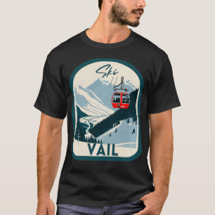 Ski Vail Retro  stijl Vail skiën T-shirt