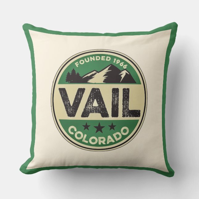 Ski Vail Throw Pillow Kussen (Voorkant)