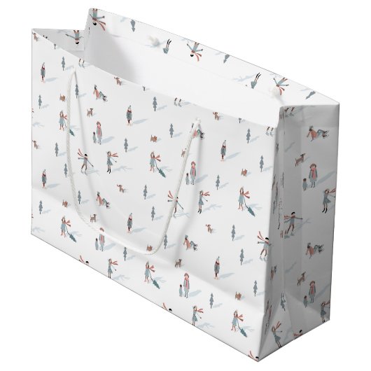 Ski Vakantie Cadeaubag Groot Cadeauzakje (Voorkant Gekanteld)