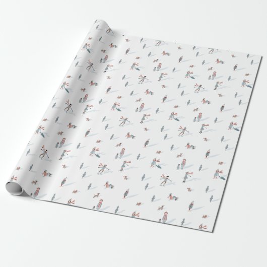 Ski Vakantie Cadeaupapier (Uitgerold)