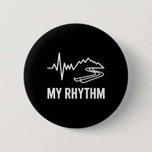 Ski Vakantie Snowboard Hartslag Mijn Ritme Berg Ronde Button 5,7 Cm