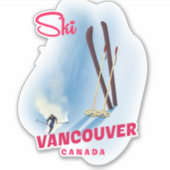 Ski Vancouver Canada Sticker (Voorkant)