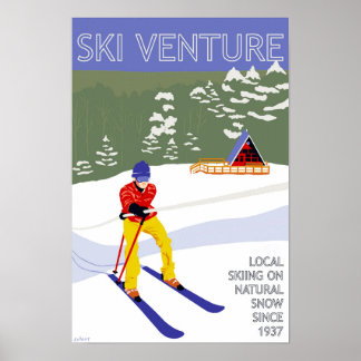 Ski Venture Poster 12 "x18" Archiefpapier