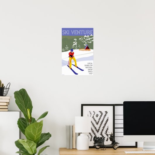 Ski Venture Poster 12 "x18" Archiefpapier (Thuiskantoor)