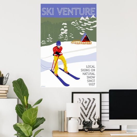 Ski Venture Poster 24 "x36" (Thuiskantoor)