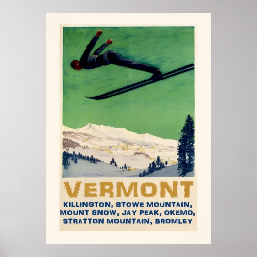 Ski Vermont 20x28 Poster (Voorkant)