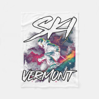 Ski Vermont Afdaling Ski Avontuur Skiën Vermont Fleece Deken