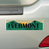 Ski Vermont...Als je wilt. Bumpersticker (Op auto)