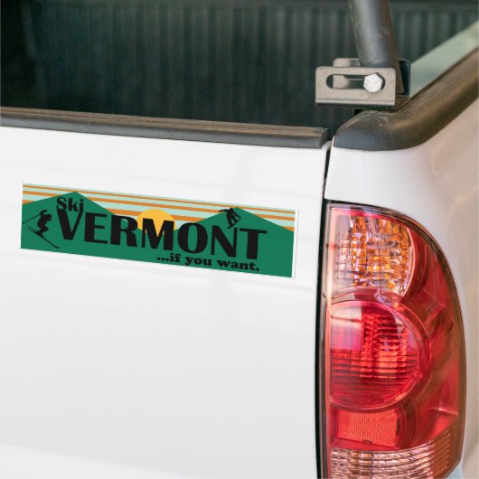 Ski Vermont...Als je wilt. Bumpersticker (Op Truck)