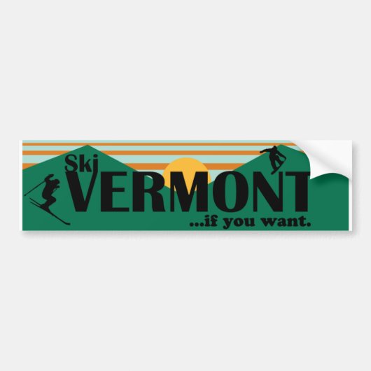 Ski Vermont...Als je wilt. Bumpersticker (Voorkant)