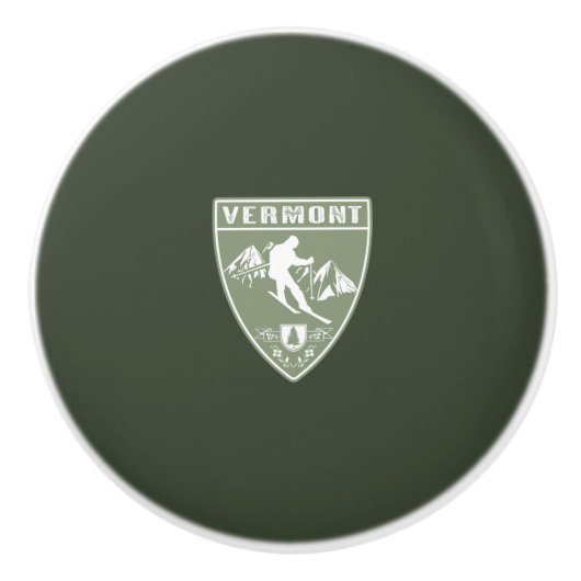 Ski Vermont Keramische Knop (Voorkant)
