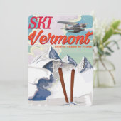 Ski Vermont poster van de retro-vakantie Kaart (Staand voorkant)