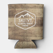 Ski Vermont Rustic Killington Stowe Stratton Wood Blikjeskoeler (Voorkant)